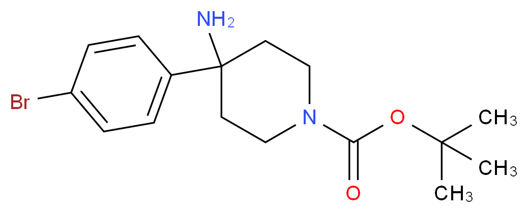 tert-Butyl 4-amino-4-(4-bromophenyl)-piperidine-1-carboxylate_分子结构_CAS_917925-62-3)