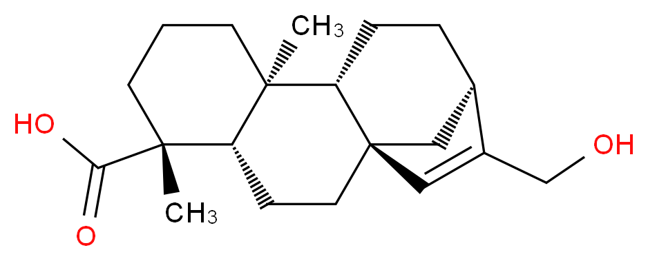 (1S,4S,5R,9S,10S,13R)-14-(hydroxymethyl)-5,9-dimethyltetracyclo[11.2.1.0<sup>1</sup>,<sup>1</sup><sup>0</sup>.0<sup>4</sup>,<sup>9</sup>]hexadec-14-ene-5-carboxylic acid_分子结构_CAS_35030-38-7