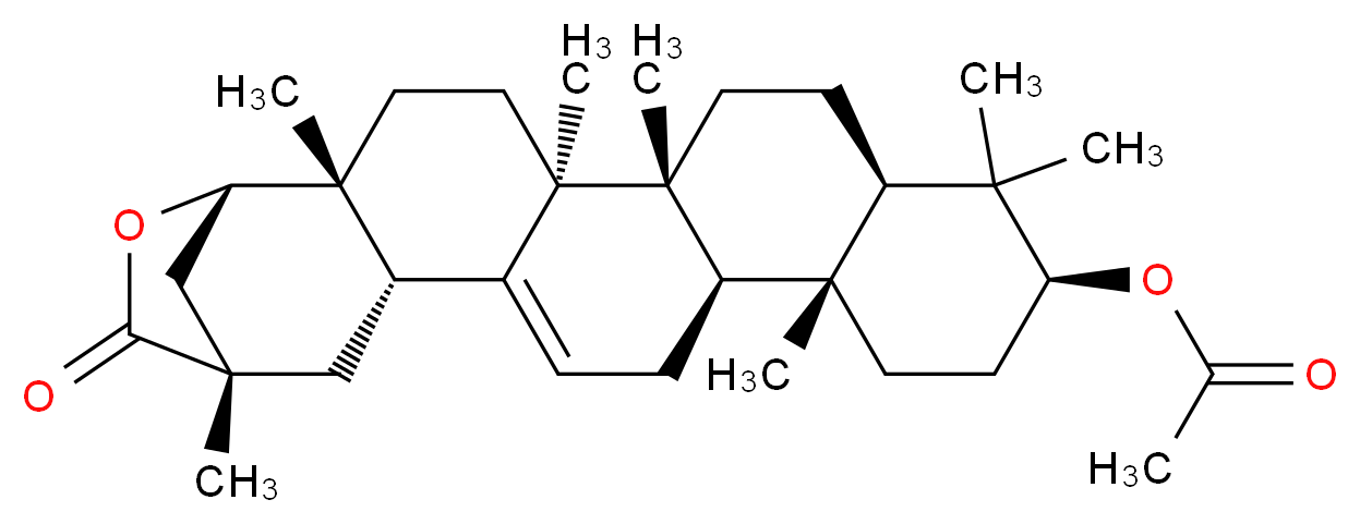 (1S,2R,5S,6R,9R,11S,14R,15R,19S,21S)-2,5,6,10,10,14,21-heptamethyl-22-oxo-23-oxahexacyclo[19.2.1.0<sup>2</sup>,<sup>1</sup><sup>9</sup>.0<sup>5</sup>,<sup>1</sup><sup>8</sup>.0<sup>6</sup>,<sup>1</sup><sup>5</sup>.0<sup>9</sup>,<sup>1</sup><sup>4</sup>]tetracos-17-en-11-yl acetate_分子结构_CAS_84104-80-3