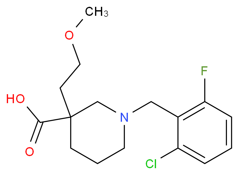 1-(2-chloro-6-fluorobenzyl)-3-(2-methoxyethyl)-3-piperidinecarboxylic acid_分子结构_CAS_)