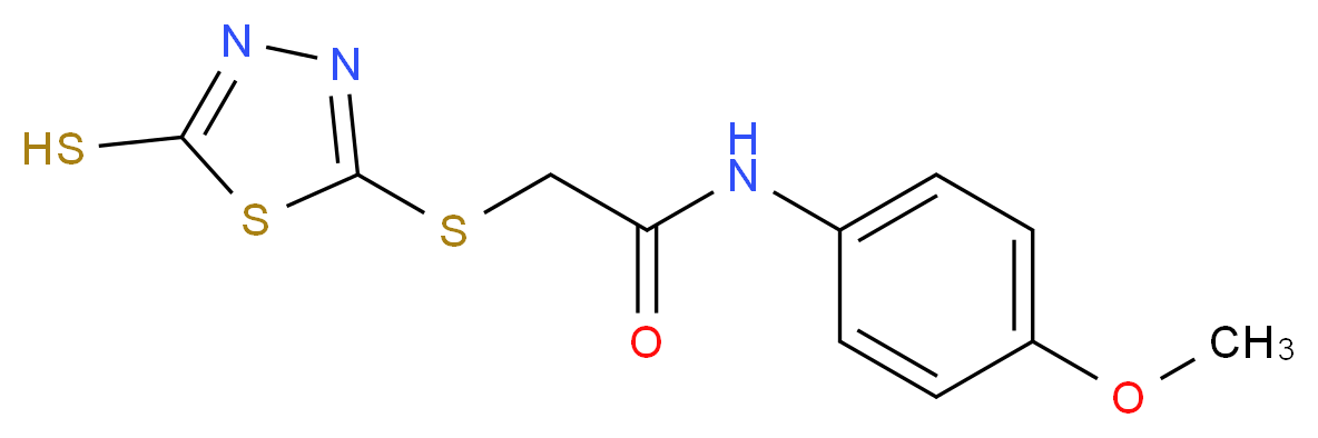 N-(4-methoxyphenyl)-2-[(5-sulfanyl-1,3,4-thiadiazol-2-yl)sulfanyl]acetamide_分子结构_CAS_)