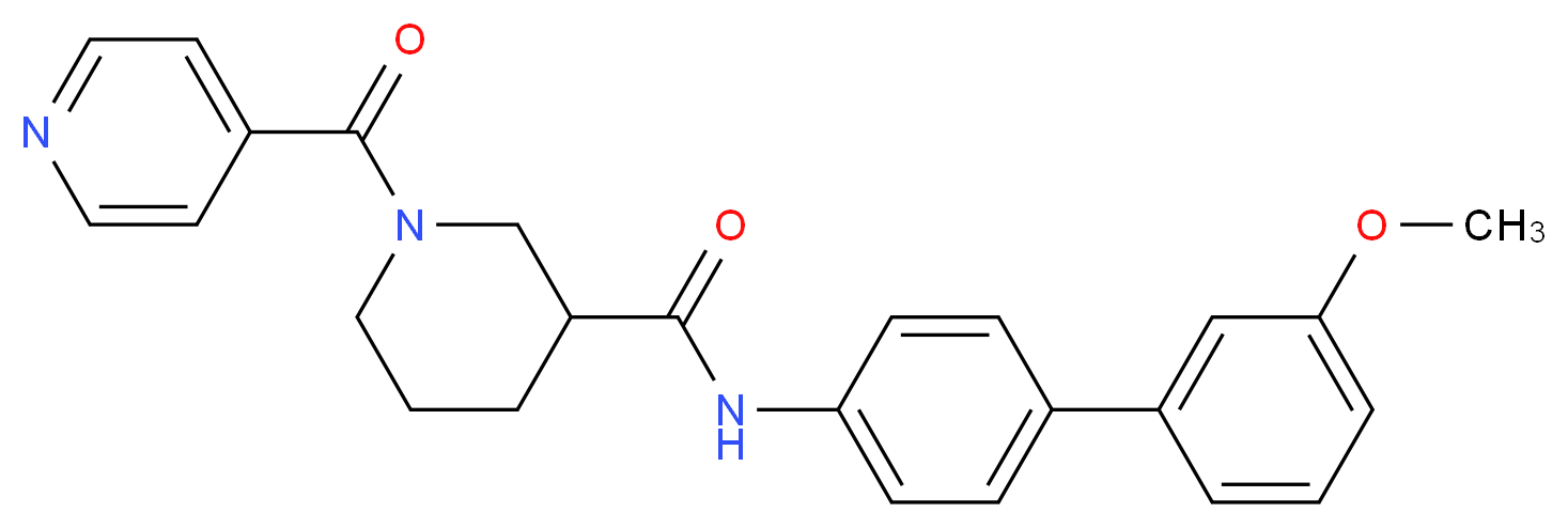 1-isonicotinoyl-N-(3'-methoxy-4-biphenylyl)-3-piperidinecarboxamide_分子结构_CAS_)
