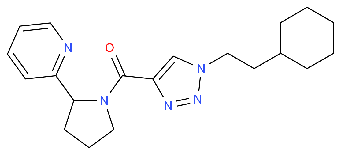 2-(1-{[1-(2-cyclohexylethyl)-1H-1,2,3-triazol-4-yl]carbonyl}-2-pyrrolidinyl)pyridine_分子结构_CAS_)