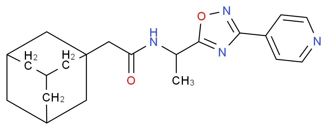 2-(1-adamantyl)-N-[1-(3-pyridin-4-yl-1,2,4-oxadiazol-5-yl)ethyl]acetamide_分子结构_CAS_)