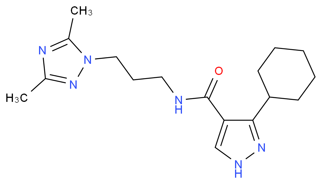 3-cyclohexyl-N-[3-(3,5-dimethyl-1H-1,2,4-triazol-1-yl)propyl]-1H-pyrazole-4-carboxamide_分子结构_CAS_)