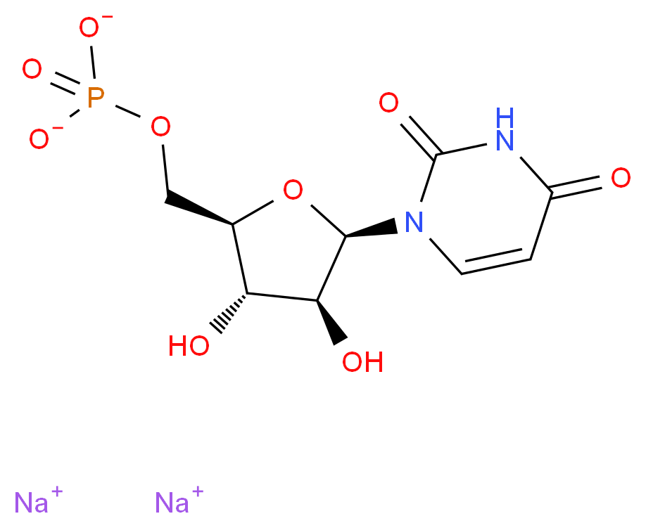 disodium [(2R,3S,4S,5R)-5-(2,4-dioxo-1,2,3,4-tetrahydropyrimidin-1-yl)-3,4-dihydroxyoxolan-2-yl]methyl phosphate_分子结构_CAS_3387-36-8