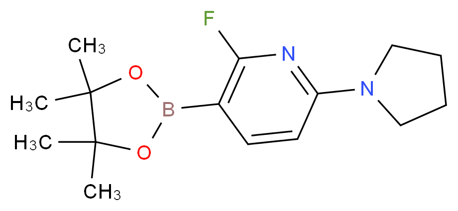 2-Fluoro-6-(pyrrolidin-1-yl)-3-(4,4,5,5-tetramethyl-1,3,2-dioxaborolan-2-yl)pyridine_分子结构_CAS_)