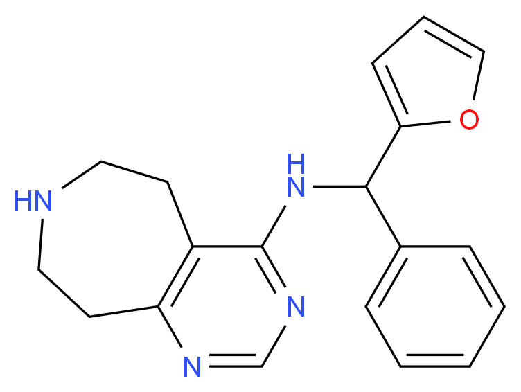 N-[2-furyl(phenyl)methyl]-6,7,8,9-tetrahydro-5H-pyrimido[4,5-d]azepin-4-amine_分子结构_CAS_)