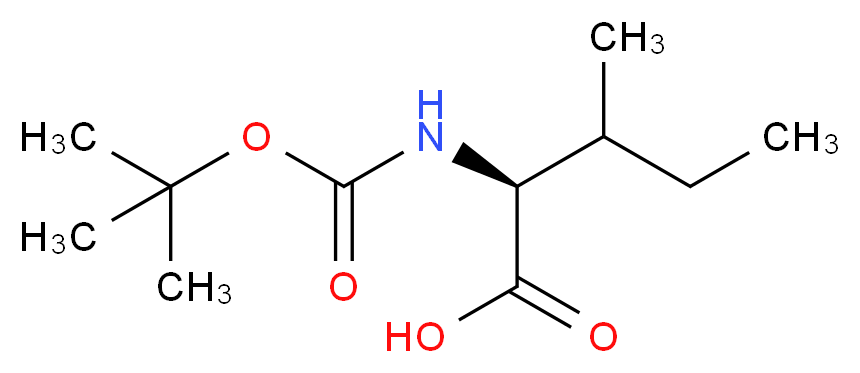 (2S)-2-{[(tert-butoxy)carbonyl]amino}-3-methylpentanoic acid_分子结构_CAS_13139-16-7