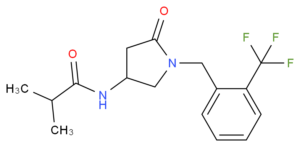 2-methyl-N-{5-oxo-1-[2-(trifluoromethyl)benzyl]-3-pyrrolidinyl}propanamide_分子结构_CAS_)