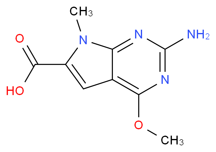 2-amino-4-methoxy-7-methyl-7H-pyrrolo[2,3-d]pyrimidine-6-carboxylic acid_分子结构_CAS_)