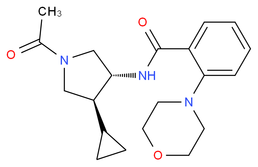 N-[(3R*,4S*)-1-acetyl-4-cyclopropylpyrrolidin-3-yl]-2-morpholin-4-ylbenzamide_分子结构_CAS_)