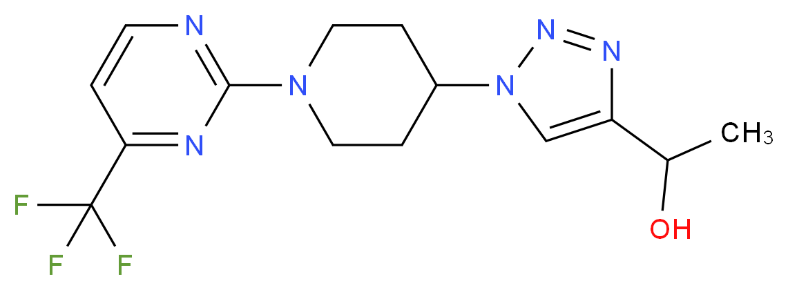 1-(1-{1-[4-(trifluoromethyl)-2-pyrimidinyl]-4-piperidinyl}-1H-1,2,3-triazol-4-yl)ethanol_分子结构_CAS_)