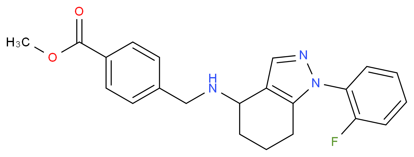 methyl 4-({[1-(2-fluorophenyl)-4,5,6,7-tetrahydro-1H-indazol-4-yl]amino}methyl)benzoate_分子结构_CAS_)