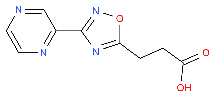 3-(3-Pyrazin-2-yl-1,2,4-oxadiazol-5-yl)propionic acid_分子结构_CAS_)