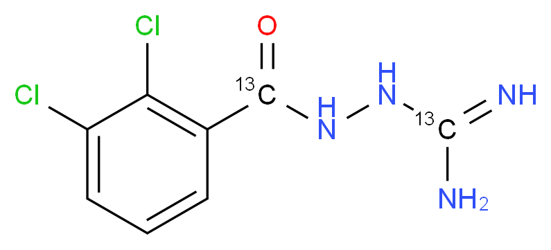 [(2,3-dichlorophenyl)(<sup>1</sup><sup>3</sup>C)formohydrazido](<sup>1</sup><sup>3</sup>C)methanimidamide_分子结构_CAS_1185047-08-8