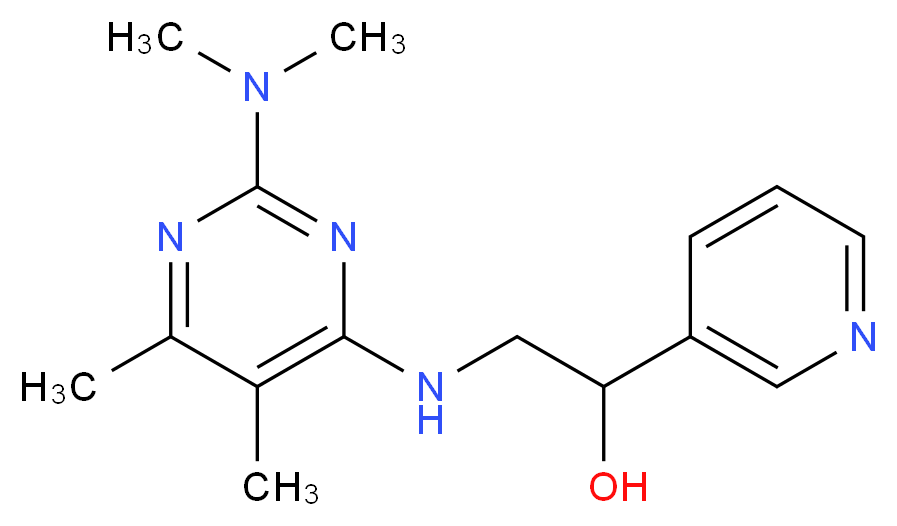 2-{[2-(dimethylamino)-5,6-dimethyl-4-pyrimidinyl]amino}-1-(3-pyridinyl)ethanol_分子结构_CAS_)