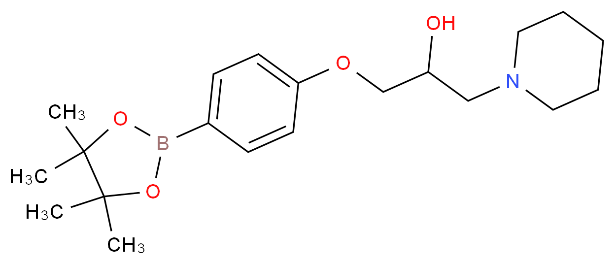 1-(piperidin-1-yl)-3-[4-(tetramethyl-1,3,2-dioxaborolan-2-yl)phenoxy]propan-2-ol_分子结构_CAS_957061-08-4