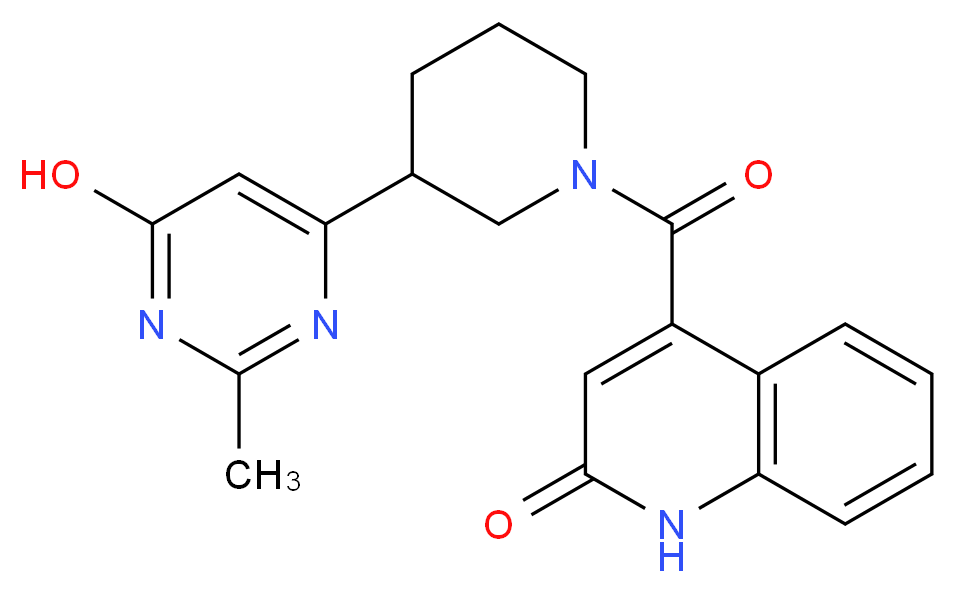 4-{[3-(6-hydroxy-2-methyl-4-pyrimidinyl)-1-piperidinyl]carbonyl}-2(1H)-quinolinone_分子结构_CAS_)