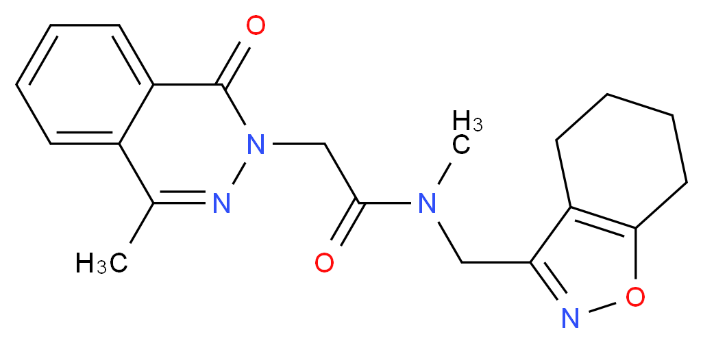 N-methyl-2-(4-methyl-1-oxo-2(1H)-phthalazinyl)-N-(4,5,6,7-tetrahydro-1,2-benzisoxazol-3-ylmethyl)acetamide_分子结构_CAS_)