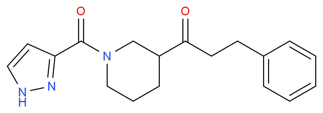 3-phenyl-1-[1-(1H-pyrazol-3-ylcarbonyl)-3-piperidinyl]-1-propanone_分子结构_CAS_)