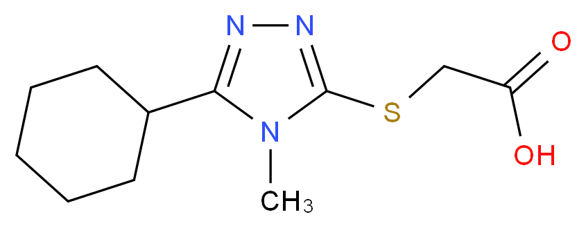 2-[(5-cyclohexyl-4-methyl-4H-1,2,4-triazol-3-yl)sulfanyl]acetic acid_分子结构_CAS_462066-86-0