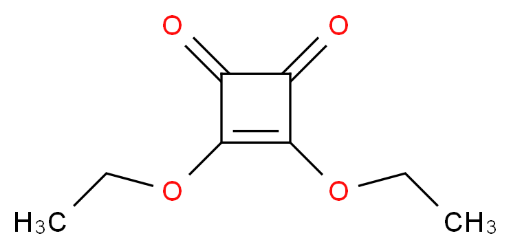 3,4-Diethoxycyclobut-3-ene-1,2-dione_分子结构_CAS_5231-87-8)