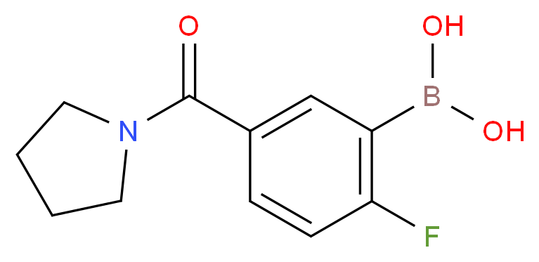 (2-Fluoro-5-(pyrrolidine-1-carbonyl)phenyl)boronic acid_分子结构_CAS_874289-42-6)