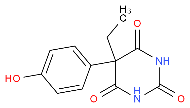 5-ethyl-5-(4-hydroxyphenyl)-1,3-diazinane-2,4,6-trione_分子结构_CAS_379-34-0