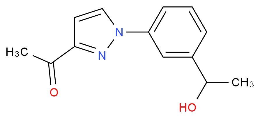 1-{1-[3-(1-hydroxyethyl)phenyl]-1H-pyrazol-3-yl}ethanone_分子结构_CAS_)
