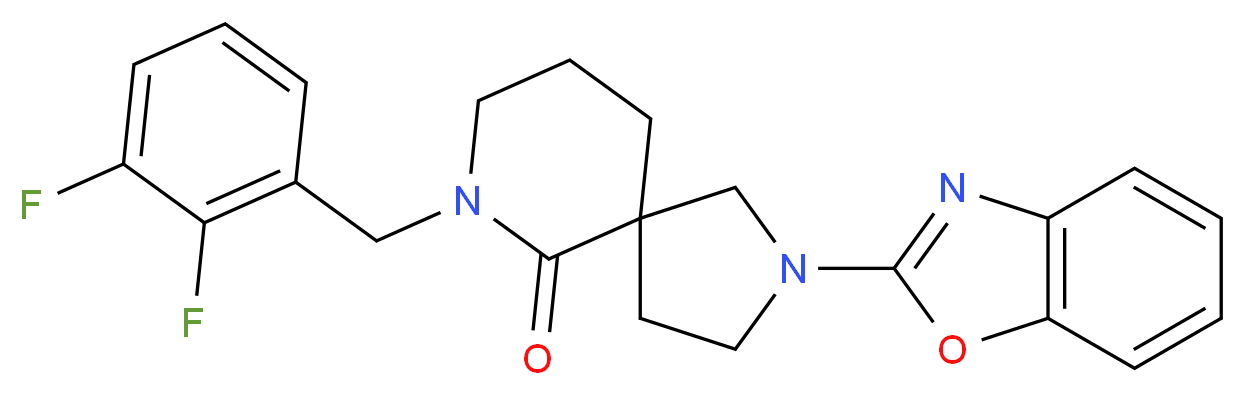 2-(1,3-benzoxazol-2-yl)-7-(2,3-difluorobenzyl)-2,7-diazaspiro[4.5]decan-6-one_分子结构_CAS_)