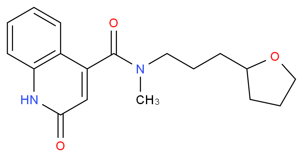 N-methyl-2-oxo-N-[3-(tetrahydro-2-furanyl)propyl]-1,2-dihydro-4-quinolinecarboxamide_分子结构_CAS_)