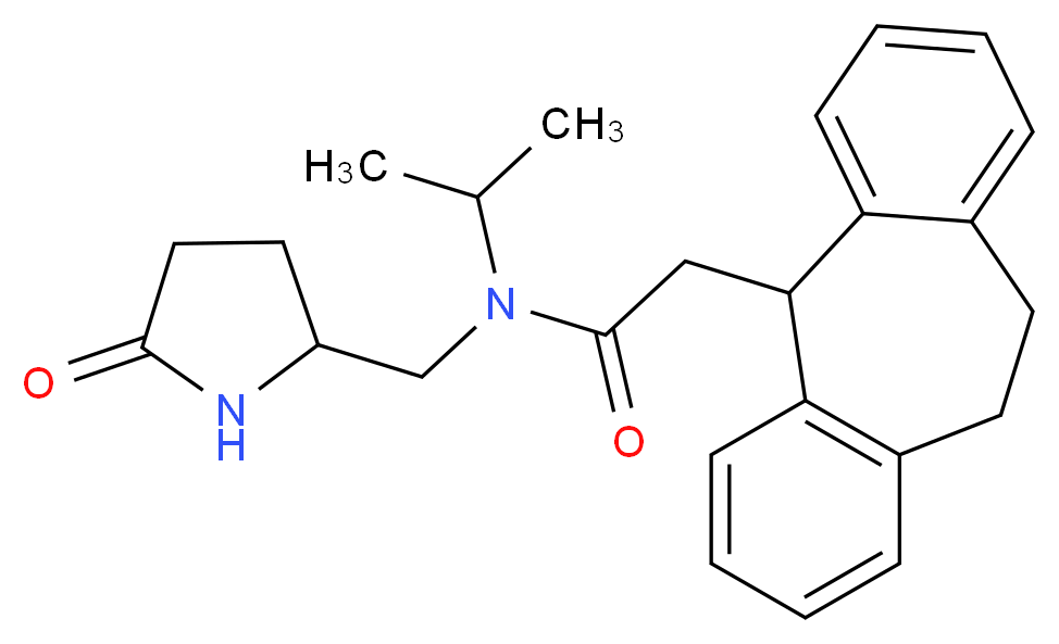 2-(10,11-dihydro-5H-dibenzo[a,d][7]annulen-5-yl)-N-isopropyl-N-[(5-oxo-2-pyrrolidinyl)methyl]acetamide_分子结构_CAS_)