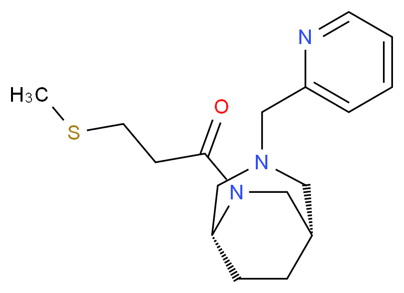 (1S*,5R*)-6-[3-(methylthio)propanoyl]-3-(pyridin-2-ylmethyl)-3,6-diazabicyclo[3.2.2]nonane_分子结构_CAS_)