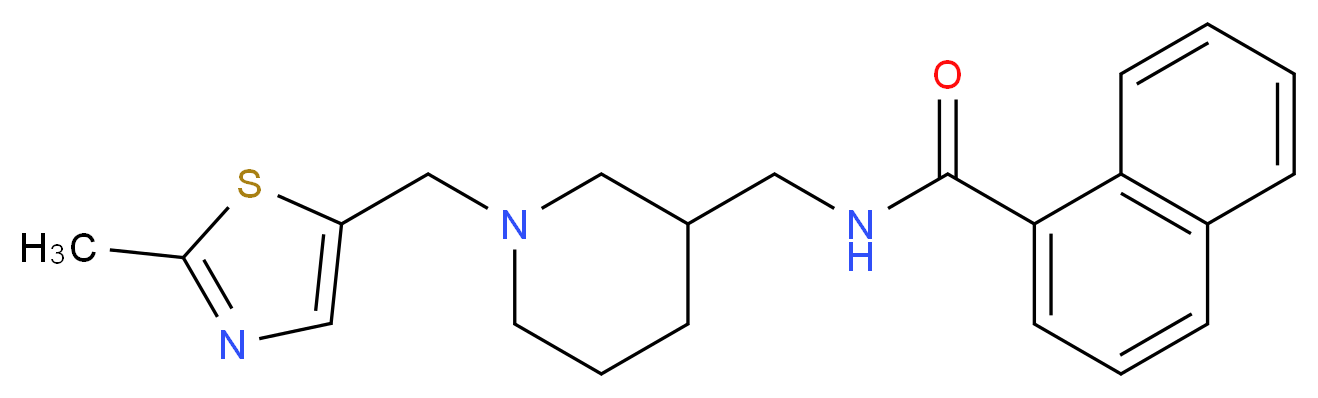 N-({1-[(2-methyl-1,3-thiazol-5-yl)methyl]-3-piperidinyl}methyl)-1-naphthamide_分子结构_CAS_)
