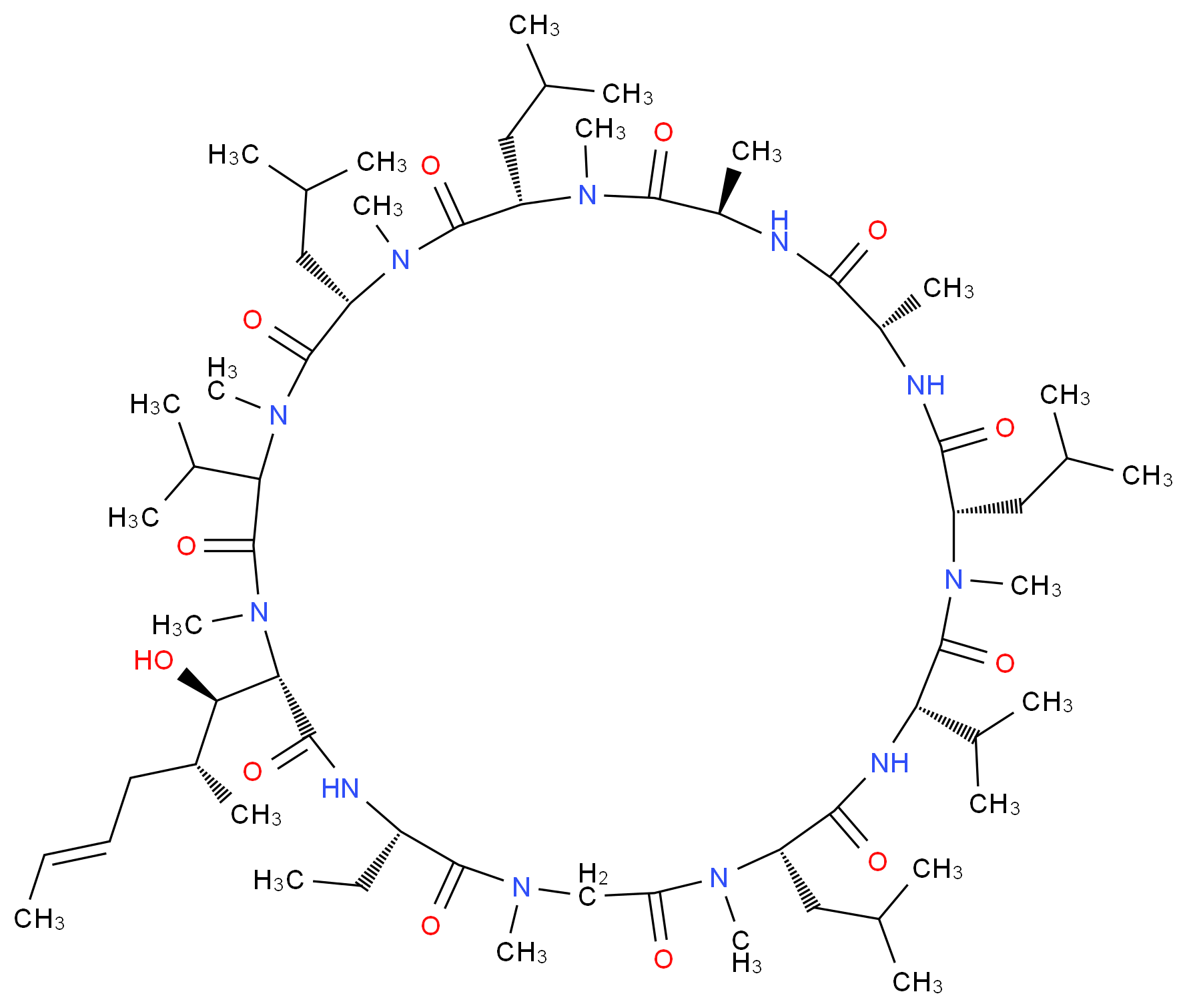 Cyclosporin A_分子结构_CAS_9865-13-3)