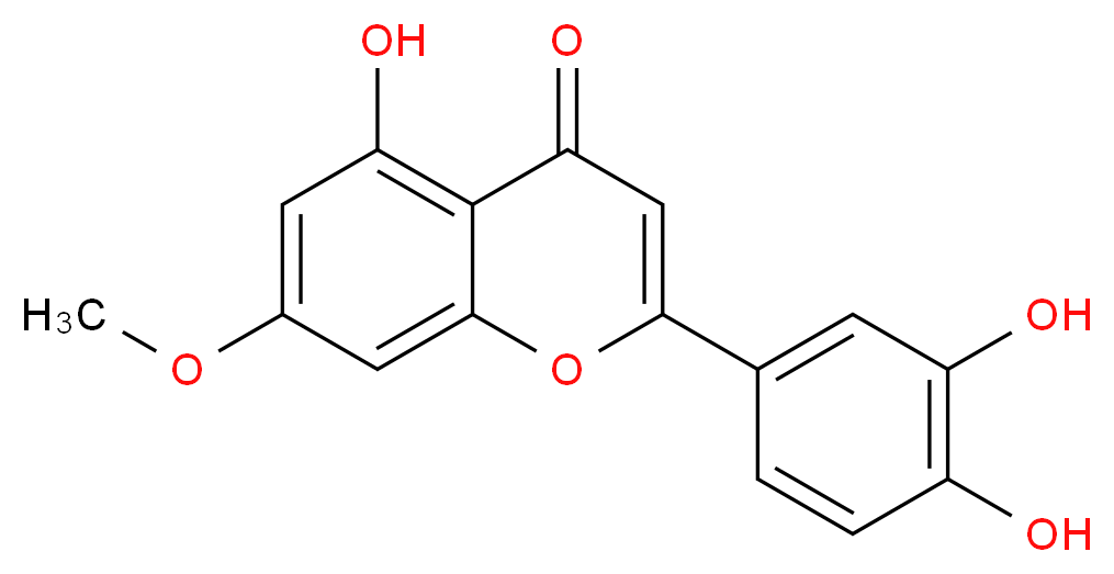 2-(3,4-dihydroxyphenyl)-5-hydroxy-7-methoxy-4H-chromen-4-one_分子结构_CAS_20243-59-8