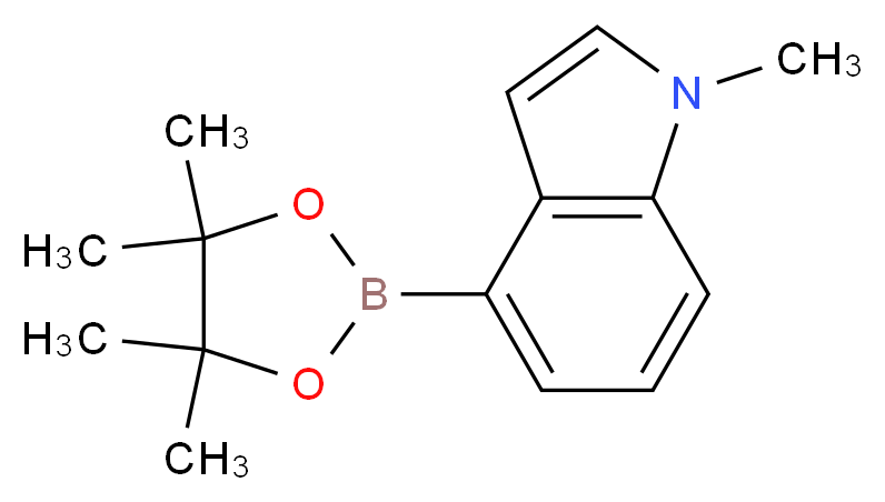 1-methyl-4-(4,4,5,5-tetramethyl-1,3,2-dioxaborolan-2-yl)-1H-indole_分子结构_CAS_898289-06-0)