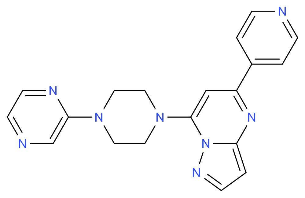 7-[4-(2-pyrazinyl)-1-piperazinyl]-5-(4-pyridinyl)pyrazolo[1,5-a]pyrimidine_分子结构_CAS_)