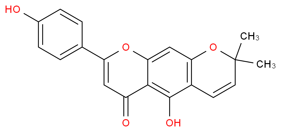 5-hydroxy-2-(4-hydroxyphenyl)-8,8-dimethyl-4H,8H-pyrano[3,2-g]chromen-4-one_分子结构_CAS_57498-96-1