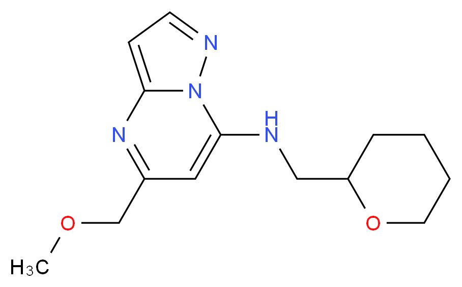 5-(methoxymethyl)-N-(tetrahydro-2H-pyran-2-ylmethyl)pyrazolo[1,5-a]pyrimidin-7-amine_分子结构_CAS_)