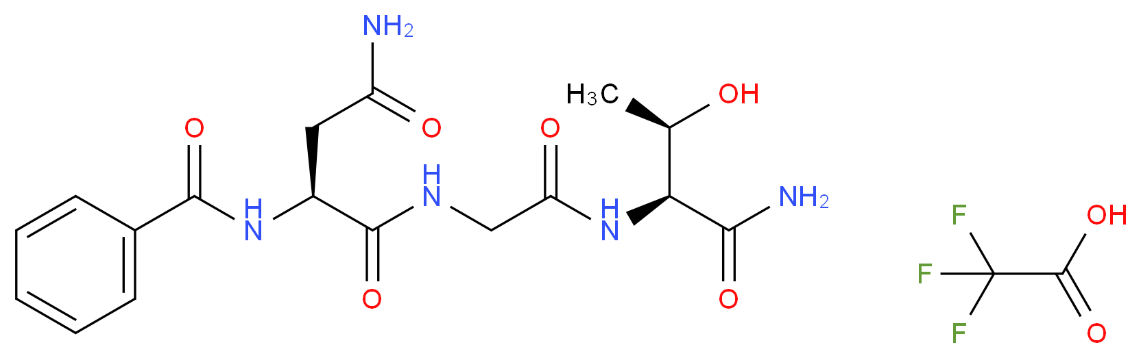 Nα-Benzoyl-Asn-Gly-Thr amide trifluoroacetate salt_分子结构_CAS_153919-60-9(freebase))