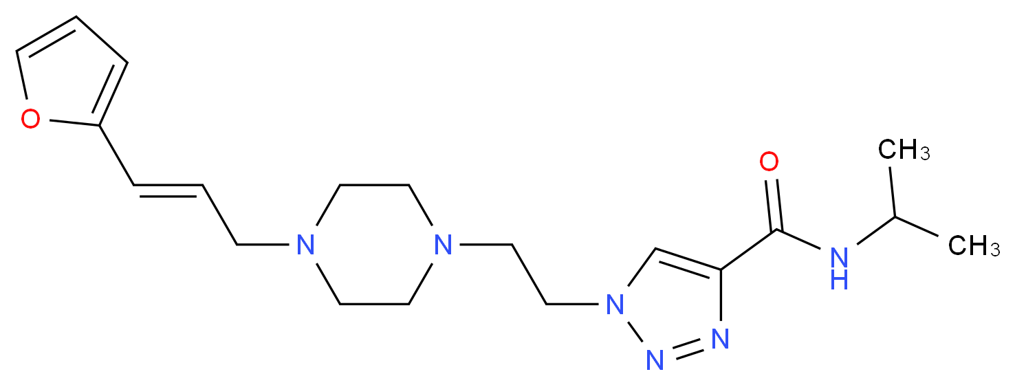 1-(2-{4-[(2E)-3-(2-furyl)-2-propen-1-yl]-1-piperazinyl}ethyl)-N-isopropyl-1H-1,2,3-triazole-4-carboxamide_分子结构_CAS_)