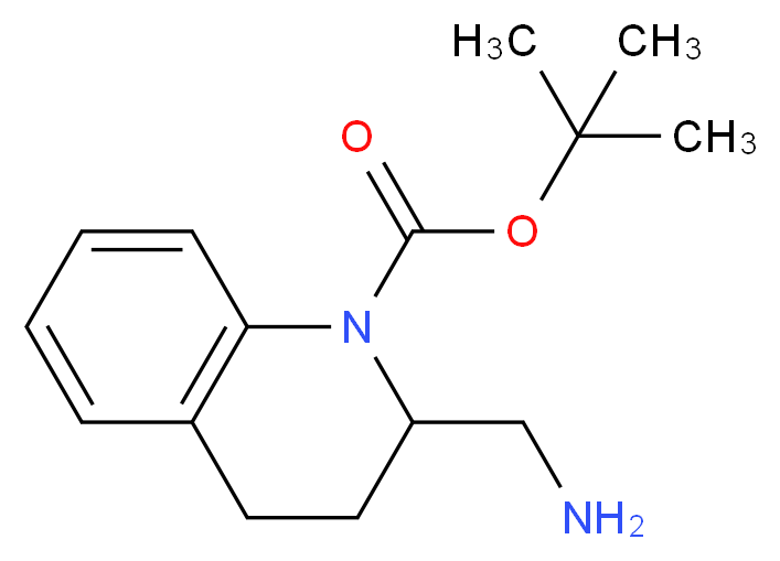 tert-butyl 2-(aminomethyl)-1,2,3,4-tetrahydroquinoline-1-carboxylate_分子结构_CAS_811842-15-6