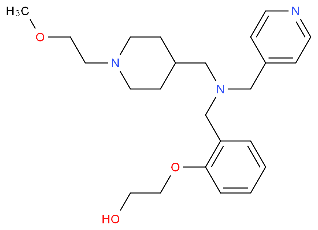 2-(2-{[{[1-(2-methoxyethyl)-4-piperidinyl]methyl}(4-pyridinylmethyl)amino]methyl}phenoxy)ethanol_分子结构_CAS_)