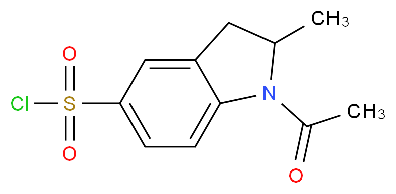1-acetyl-2-methyl-2,3-dihydro-1H-indole-5-sulfonyl chloride_分子结构_CAS_841275-78-3