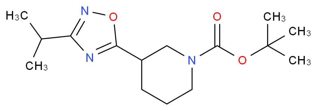 tert-butyl 3-[3-(propan-2-yl)-1,2,4-oxadiazol-5-yl]piperidine-1-carboxylate_分子结构_CAS_902837-24-5