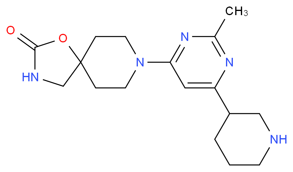 8-(2-methyl-6-piperidin-3-ylpyrimidin-4-yl)-1-oxa-3,8-diazaspiro[4.5]decan-2-one_分子结构_CAS_)