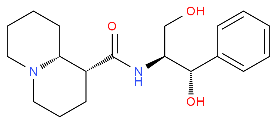 (1R,9aR)-N-[(1S,2S)-2-hydroxy-1-(hydroxymethyl)-2-phenylethyl]octahydro-2H-quinolizine-1-carboxamide_分子结构_CAS_)