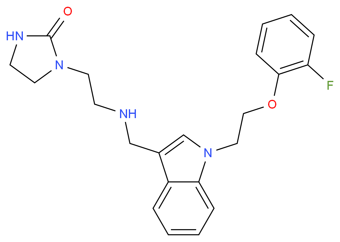 1-{2-[({1-[2-(2-fluorophenoxy)ethyl]-1H-indol-3-yl}methyl)amino]ethyl}imidazolidin-2-one_分子结构_CAS_)